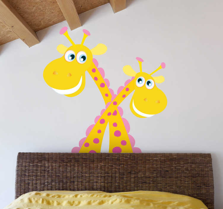 Tenstickers Sticker twee giraffen