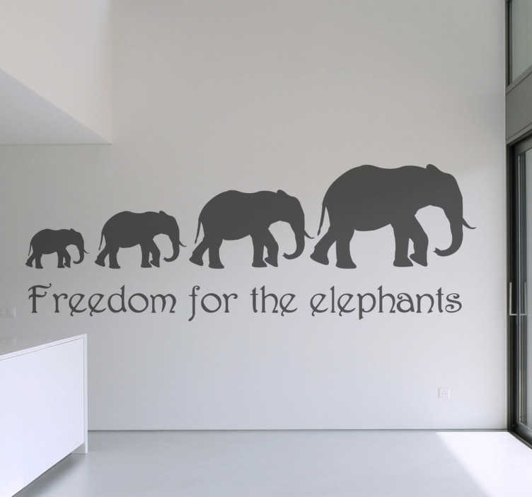 Tenstickers Sticker freedom elephants