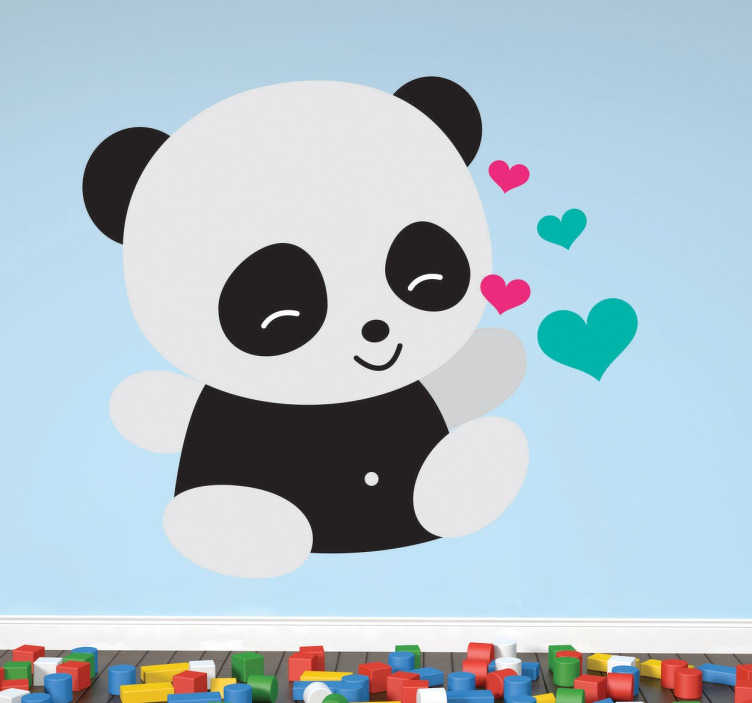 Tenstickers Panda liefde hartjes sticker