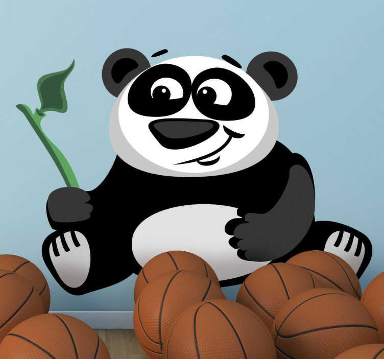 Tenstickers Panda met bamboe