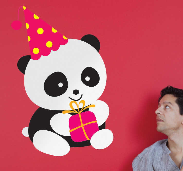 Tenstickers Panda feest verjaardag sticker