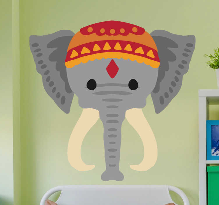 Tenstickers muurdecoratie Indische olifant