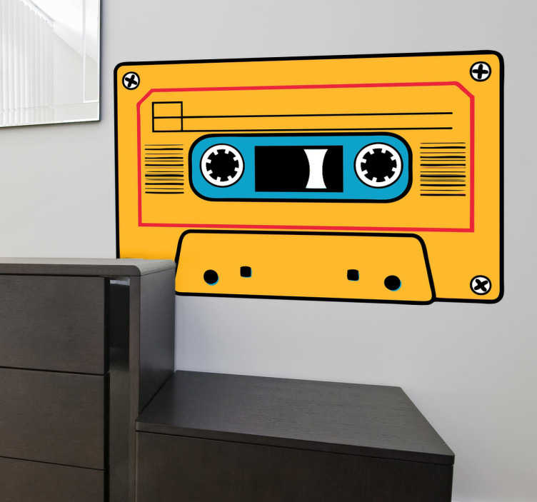 Tenstickers Sticker cassette geel