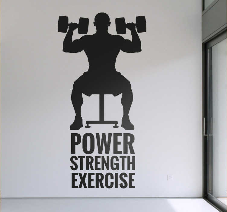 Tenstickers Muursticker fitness Power, Strength, Exercise