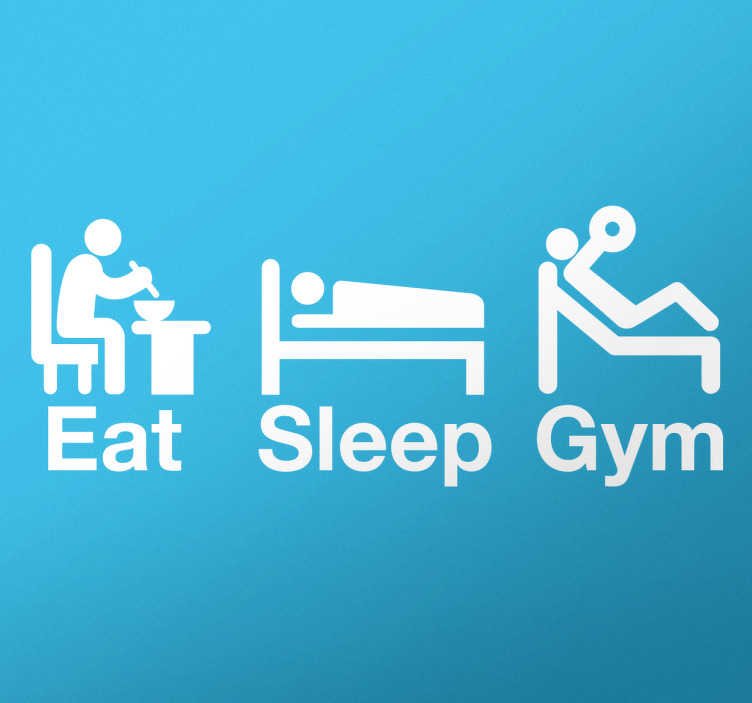 Tenstickers Muursticker Eat Sleep Gym