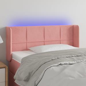 VidaXL Hoofdbord LED 103x16x78/88 cm fluweel roze