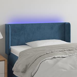 VidaXL Hoofdbord LED 93x16x78/88 cm fluweel blauw