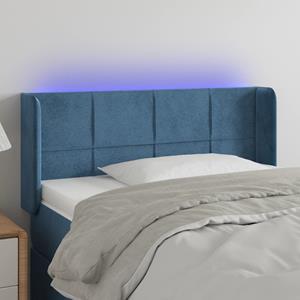 VidaXL Hoofdbord LED 93x16x78/88 cm fluweel blauw