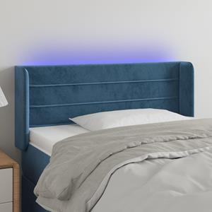 VidaXL Hoofdbord LED 93x16x78/88 cm fluweel blauw