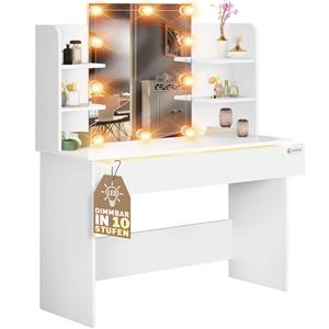 Casaria Make-up Tafel Lucia Wit 140x110x40cm LED