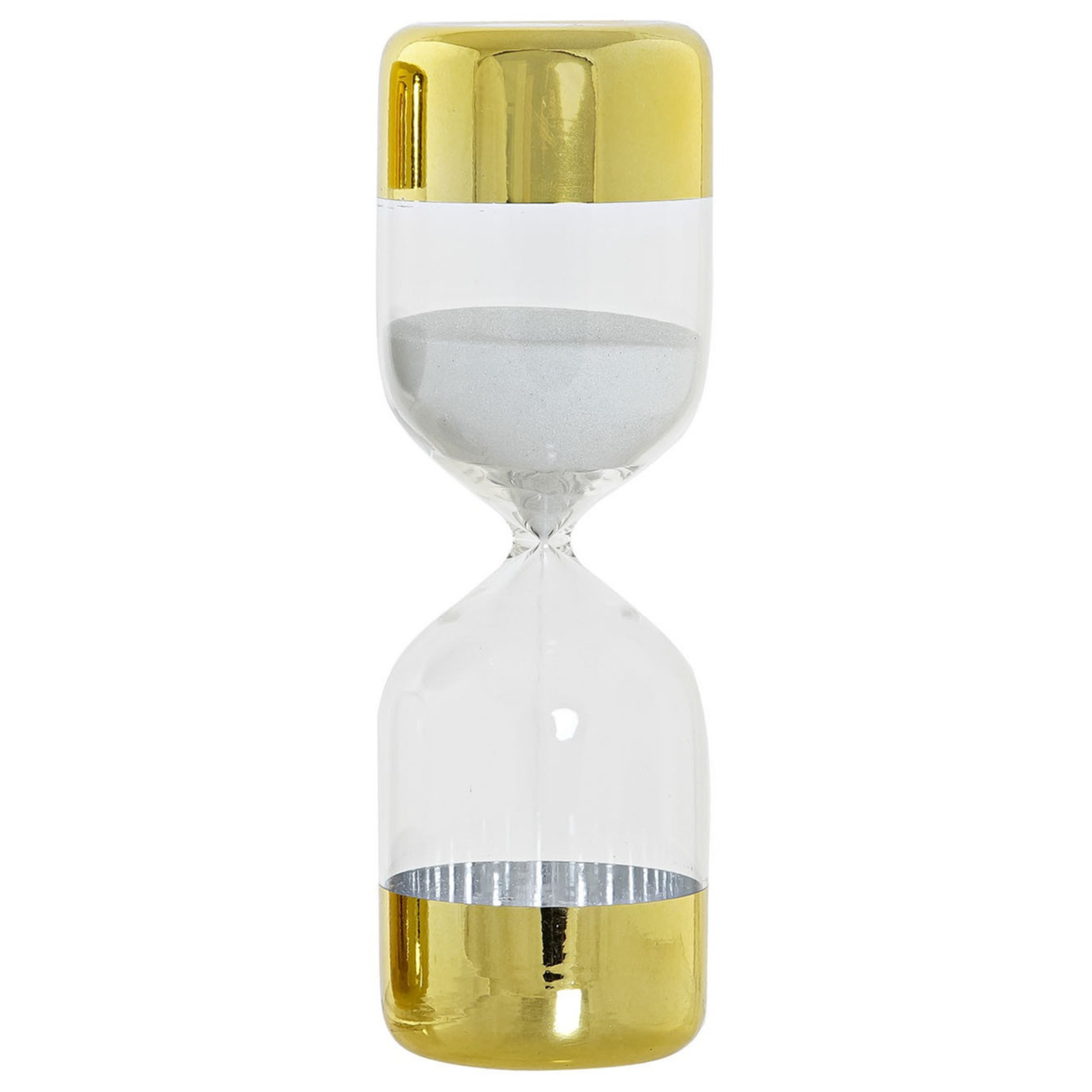 Merkloos Zandloper cilinder - decoratie of tijdsmeting - 15 minuten - wit zand - D6,5 x H20,5 cm - glas -