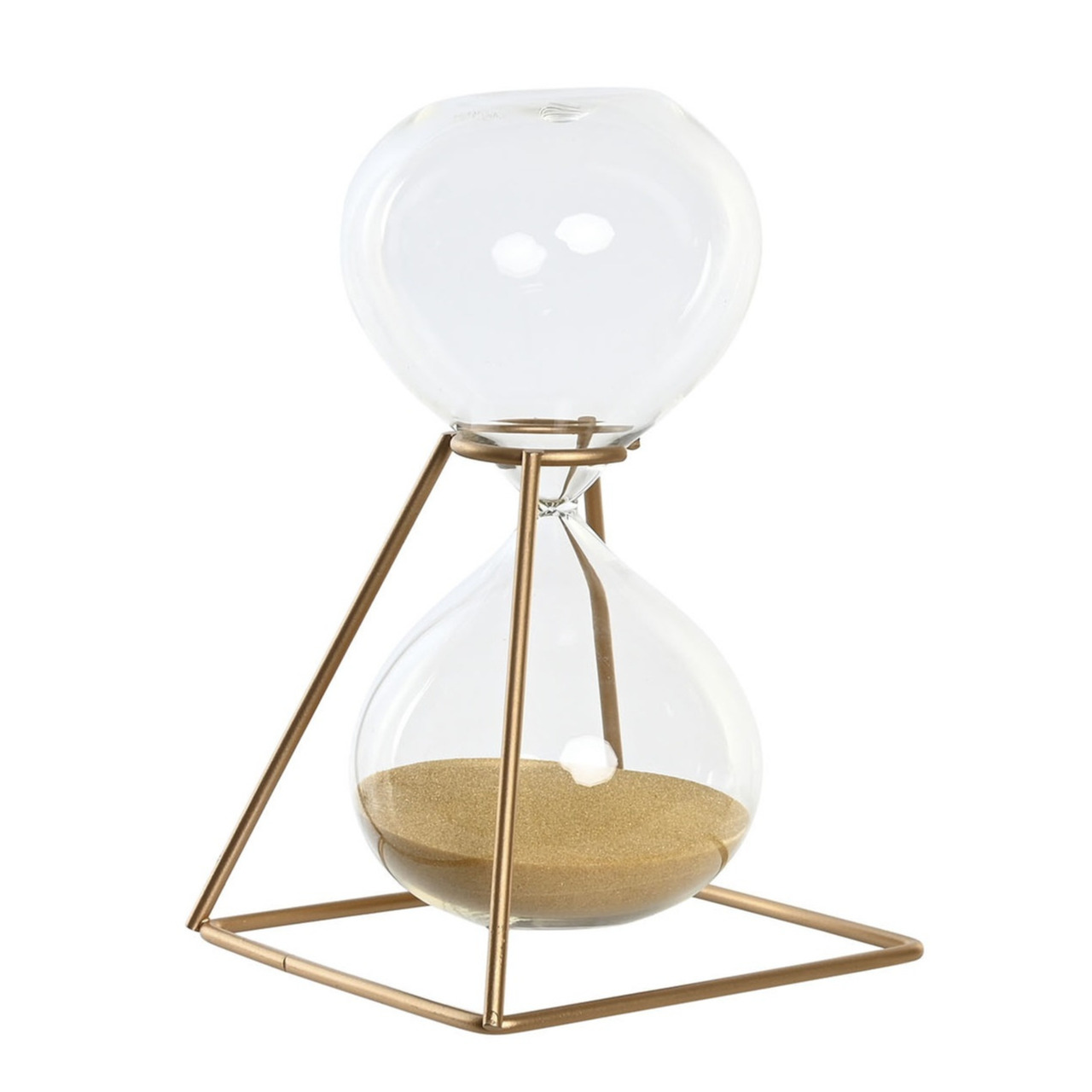 Zandloper cilinder - decoratie of tijdsmeting - 30 minuten goud zand - H18 cm - glas -