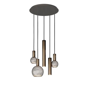 Ztahl Hanglamp Riva 5 lichts Ø 50 cm platinum