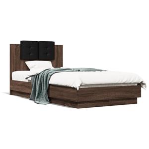 VidaXL Bedframe hoofdbord bewerkt hout bruin eikenkleurig 75x190 cm