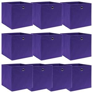 VidaXL Opbergboxen 10 st 32x32x32 cm stof paars