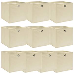 VIDAXL Aufbewahrungsboxen 10 Stk. Creme 32x32x32 Cm Stoff