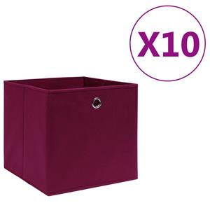 VIDAXL Aufbewahrungsboxen 10 Stk. Vliesstoff 28x28x28 Cm Dunkelrot