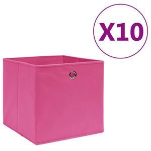 VidaXL Opbergboxen 10 st 28x28x28 cm nonwoven stof roze