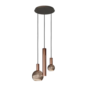 Ztahl Hanglamp Riva 3 lichts Ø 35 cm platinum