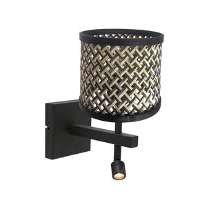 Steinhauer Wandlamp Stang | 1 lichts | led + E27 | naturel&zwart