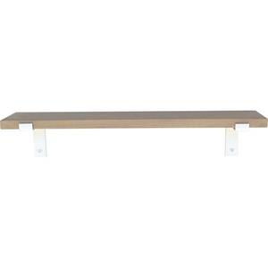 Goudmethout  Lichte Eiken Wandplank - 40x15 Cm - Plankdragers L Mat Wit