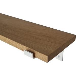 Goudmethout  Lichte Eiken Wandplank - 40x20 Cm - Plankdragers L Mat Wit