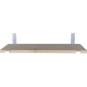 Goudmethout  Lichte Eiken Wandplank - 40x25 Cm - Plankdragers L Mat Wit