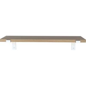 Goudmethout  Lichte Eiken Wandplank - 50x20 Cm - Plankdragers L Mat Wit