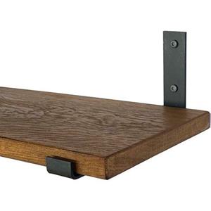 Goudmethout  Donkere Eiken Wandplank - 40x25 Cm - Plankdragers L Mat Blank