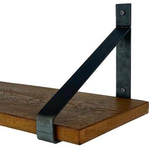 Goudmethout  Donkere Eiken Wandplank - 40x25 Cm - Plankdragers Zonder Coating