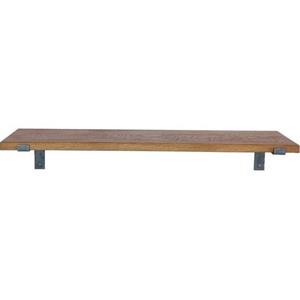 Goudmethout  Donkere Eiken Wandplank - 40x25 Cm - Plankdragers L Zonder Coating