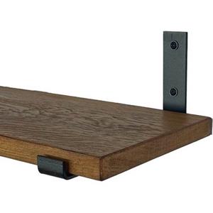 Goudmethout  Donkere Eiken Wandplank - 40x25 Cm - Plankdragers L Mat Zwart