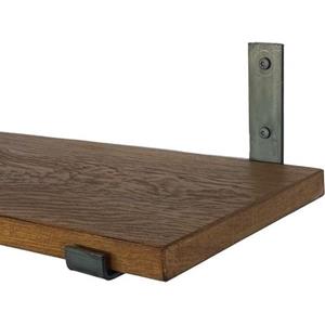 Goudmethout  Donkere Eiken Wandplank - 50x25 Cm - Plankdragers L Zonder Coating