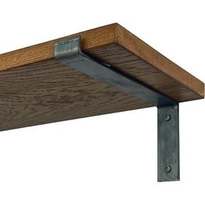 Goudmethout  Donkere Eiken Wandplank - 60x25 Cm - Plankdragers L Zonder Coating