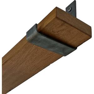 Goudmethout  Donkere Eiken Wandplank - 220x10 Cm - Plankdragers L Zonder Coating