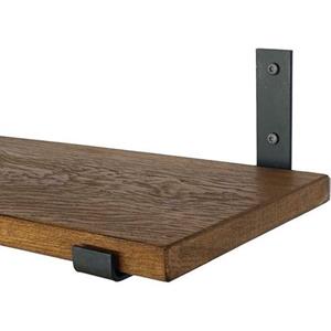 Goudmethout  Donkere Eiken Wandplank - 220x25 Cm - Plankdragers L Mat Blank