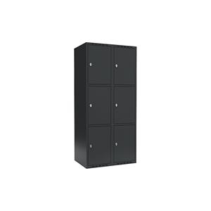 Lockerkast Fydor, 3 vakken, grijs, b = 800 mm, 2 compartimenten, platte bovenkant, hangslot