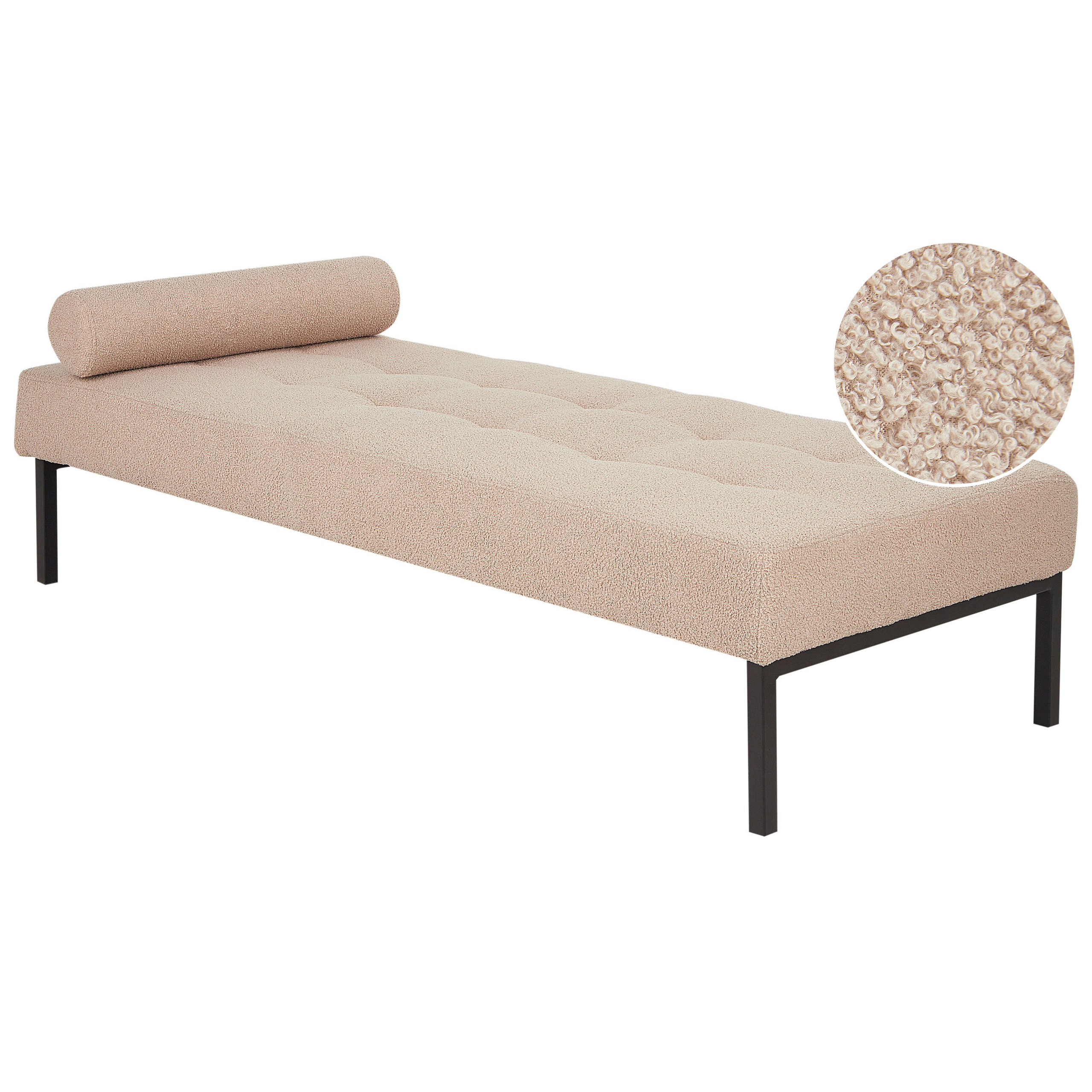 BELIANI Chaise longue bouclé beige CHINON