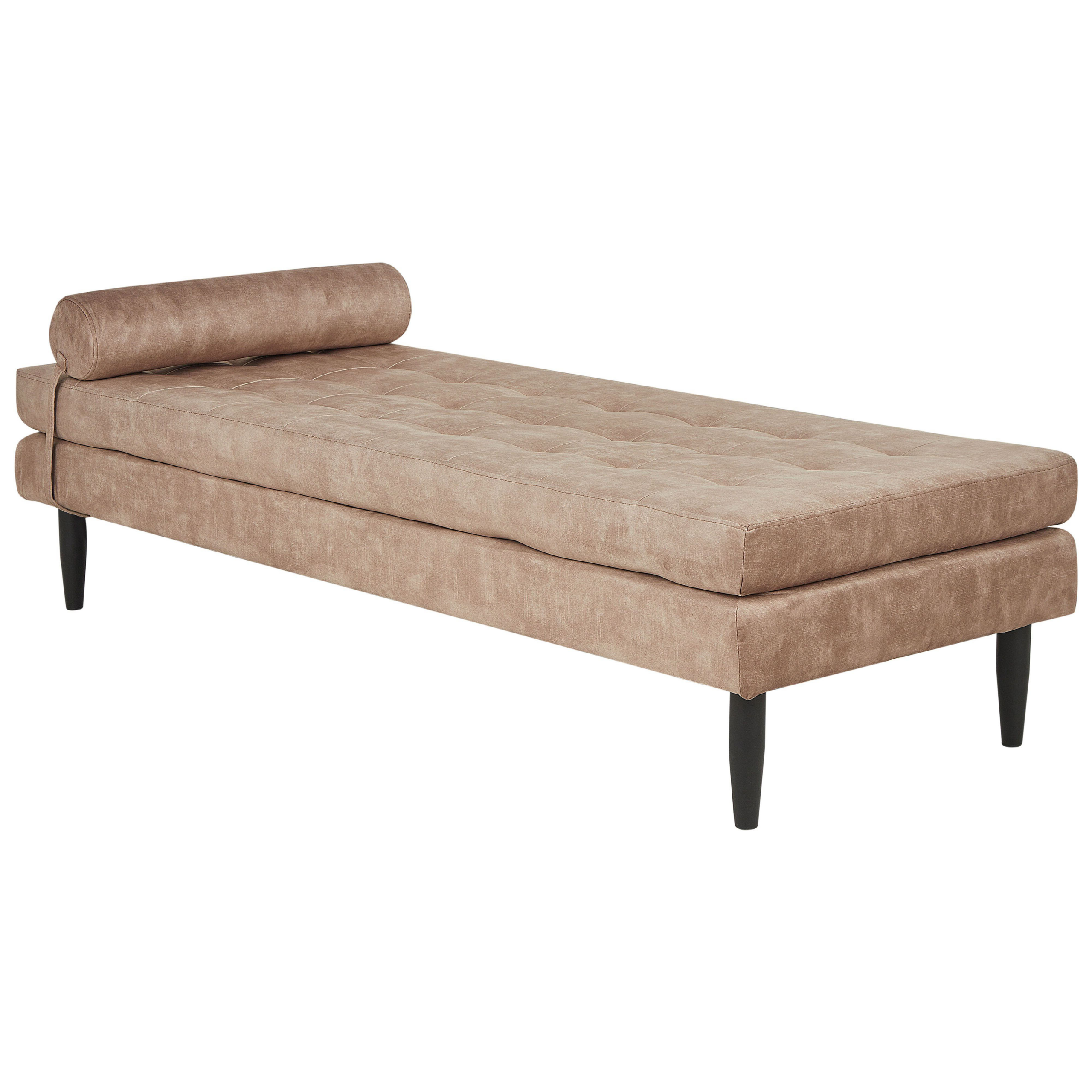 BELIANI Chaise longue fluweel taupe USSEL