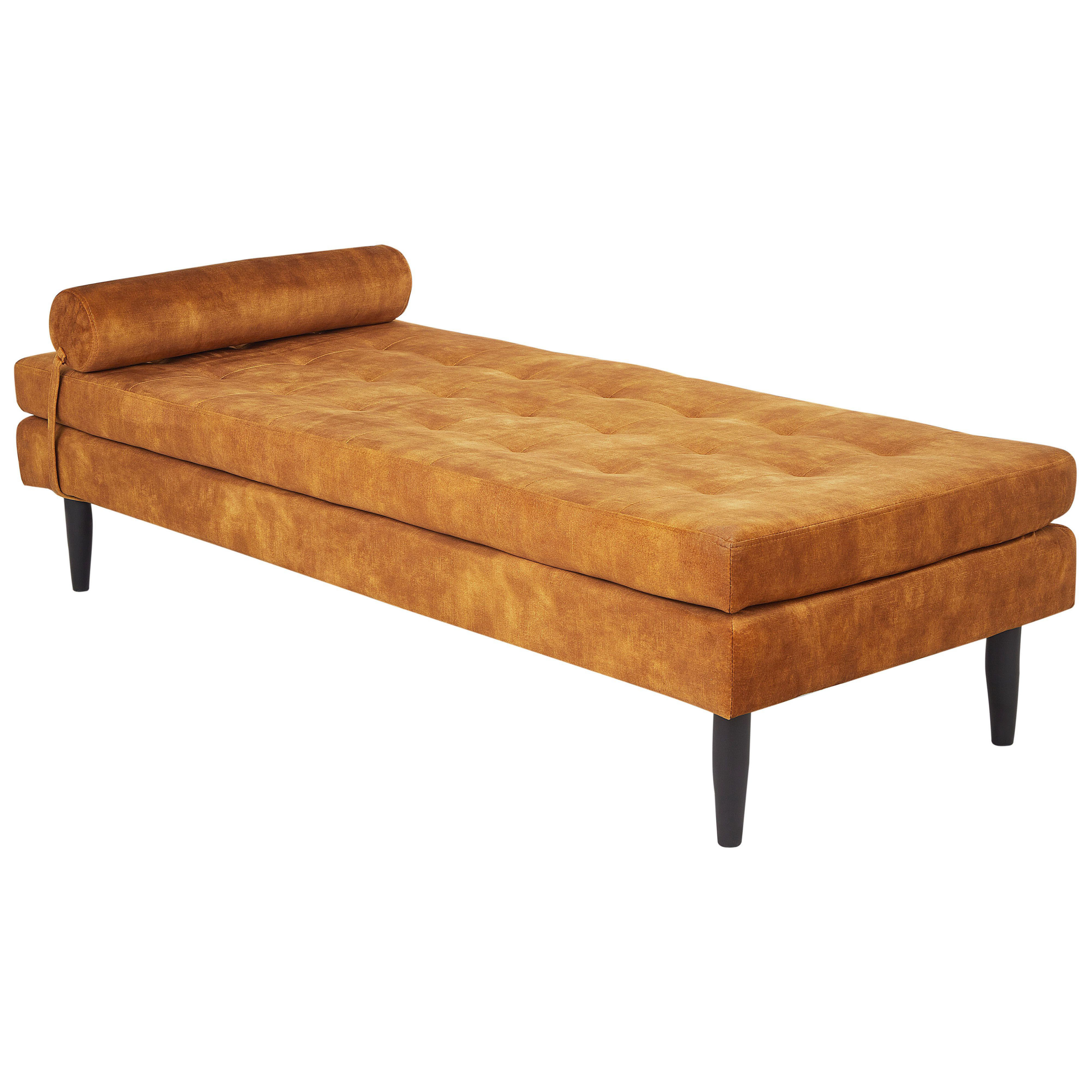 BELIANI Chaise longue fluweel geel USSEL