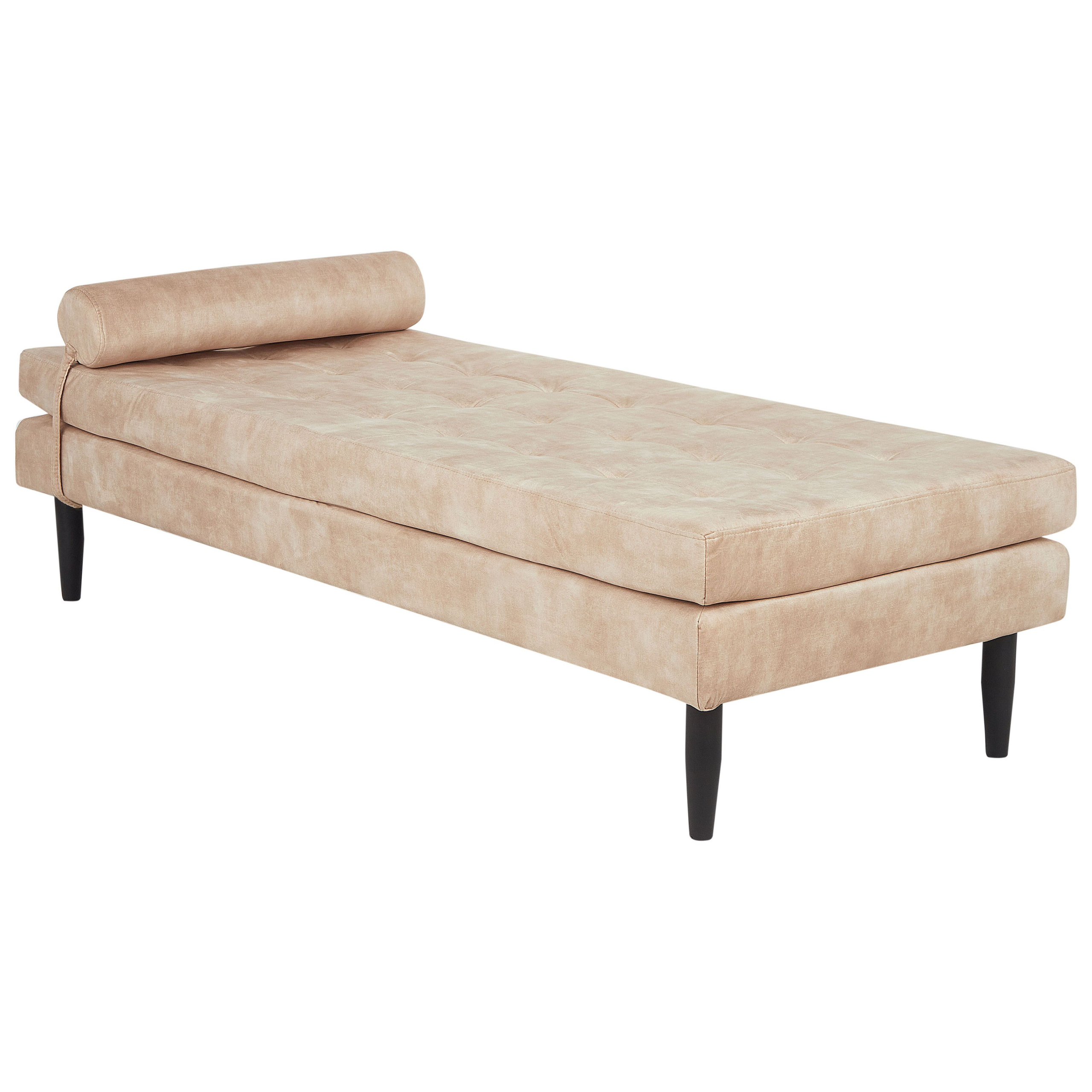 BELIANI Chaise longue fluweel beige USSEL