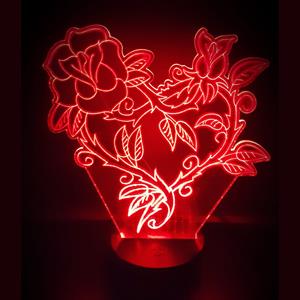 Ontwerp-zelf 3D LED LAMP - ROOS MET HART 1