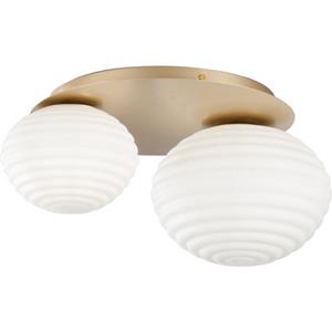 Eco-Light Deckenleuchte Ripple, goldfarben/opal, 2-flammig