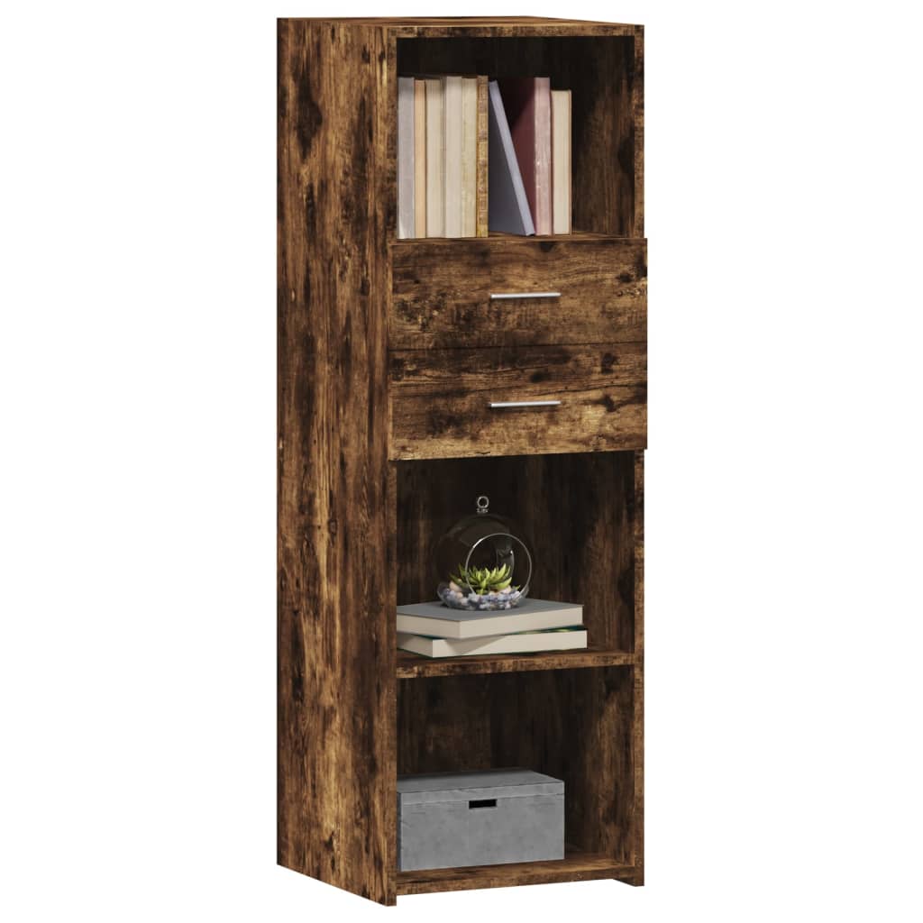 vidaXL Hoge kast 40x42,5x124 cm bewerkt hout gerookt eikenkleurig