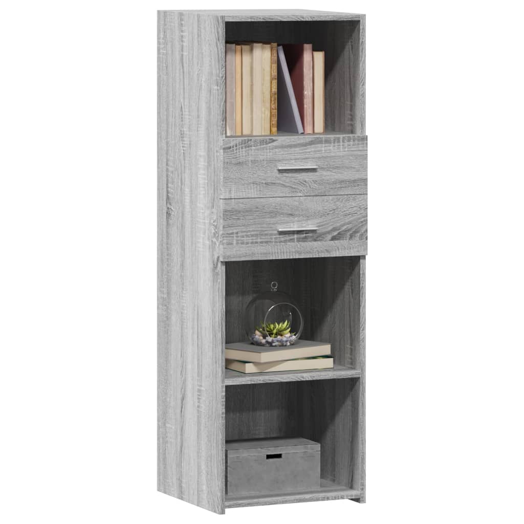 vidaXL Hoge kast 40x42,5x124 cm bewerkt hout grijs sonoma eikenkleurig