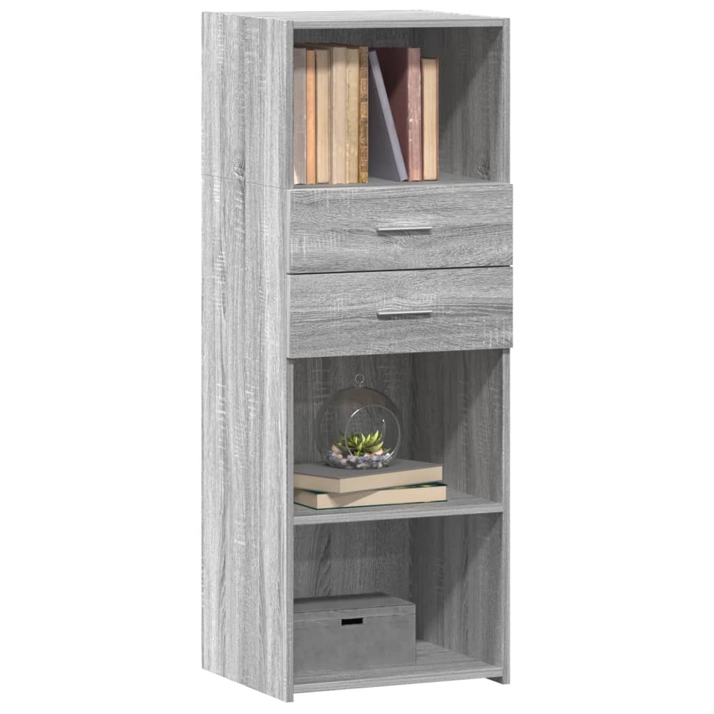 vidaXL Hoge kast 45x42,5x124 cm bewerkt hout grijs sonoma eikenkleurig