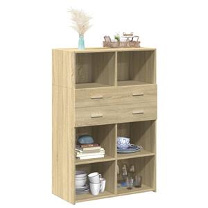 vidaXL Hoge kast 80x42,5x124 cm bewerkt hout sonoma eikenkleurig