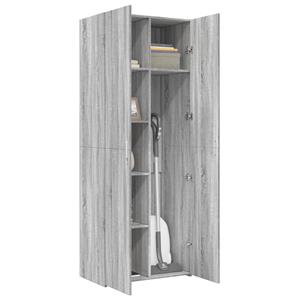 vidaXL Hoge kast 70x42,5x185 cm bewerkt hout grijs sonoma eikenkleurig