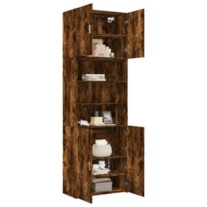 vidaXL Hoge kast 80x42,5x249 cm bewerkt hout gerookt eikenkleurig