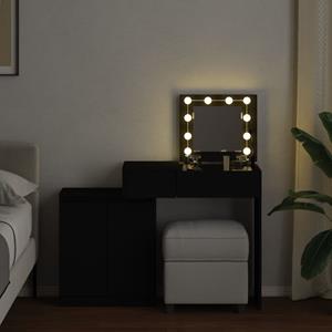 vidaXL Kaptafel met LED-verlichting 115x37x110,5 cm zwart